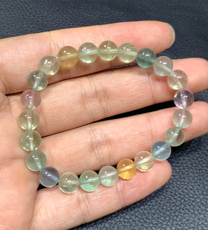 AAAA Authentic Natural Fluorite Bracelet,8mm Bracelet,Gemstone Bracelet,Handmade Jewelry,Women Bracelet ET989