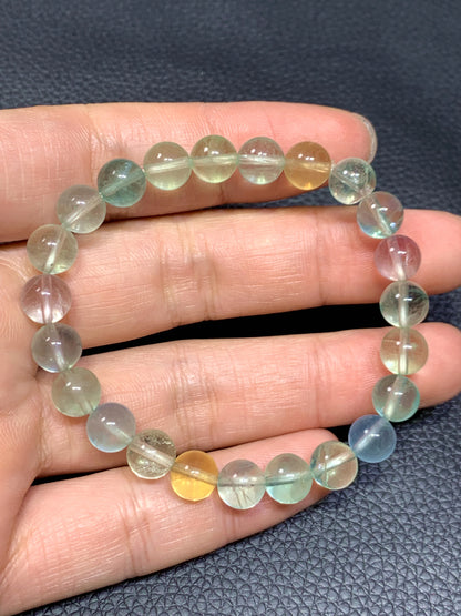 AAAA Authentic Natural Fluorite Bracelet,8mm Bracelet,Gemstone Bracelet,Handmade Jewelry,Women Bracelet ET989