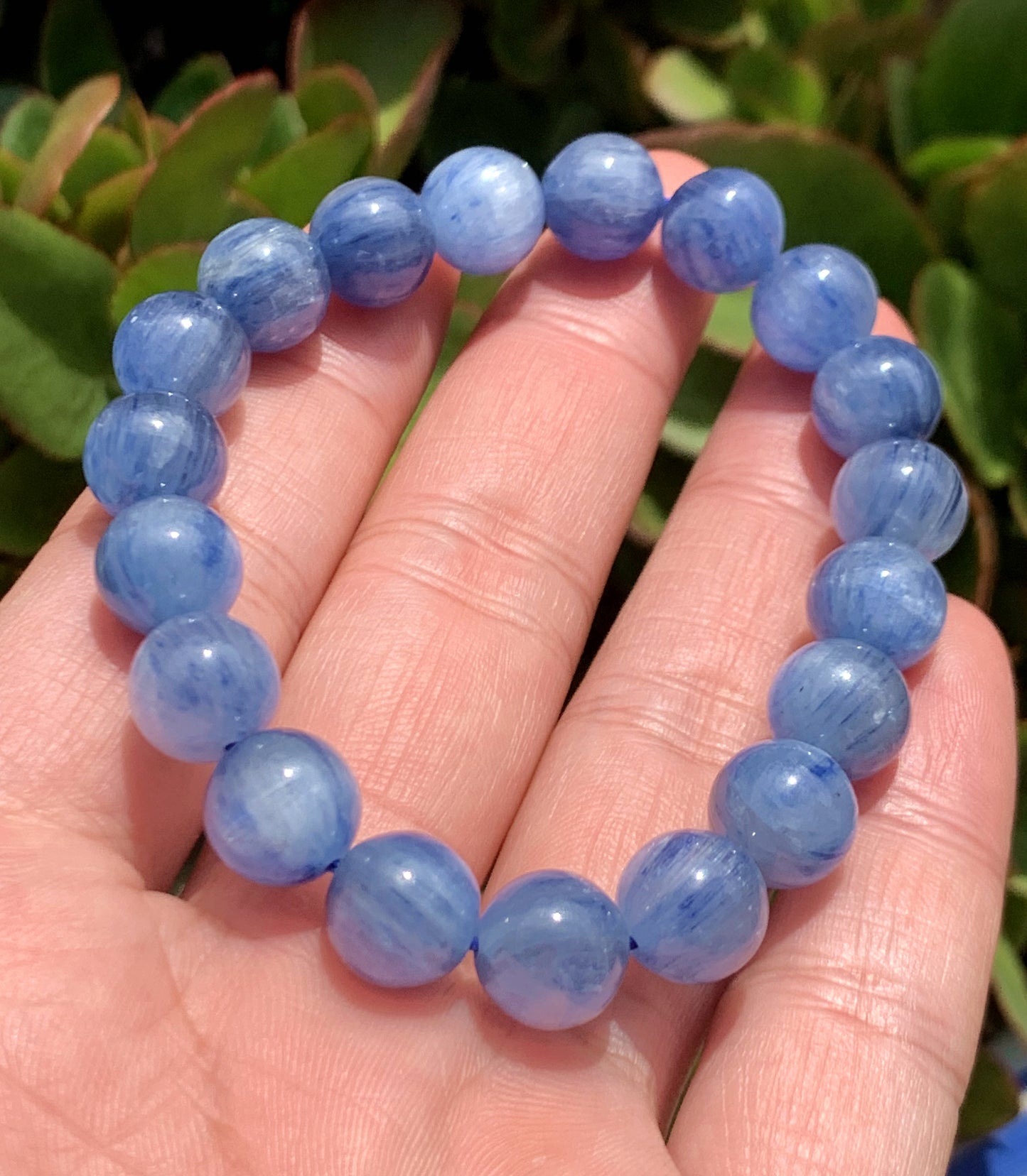 AAAA Natural Kyanite Bracelet, 10mm Round Bracelet,Tiny Blue Kyanite,Gems Bracelet,Men's Bracelet,Woman's Bracelet ET998