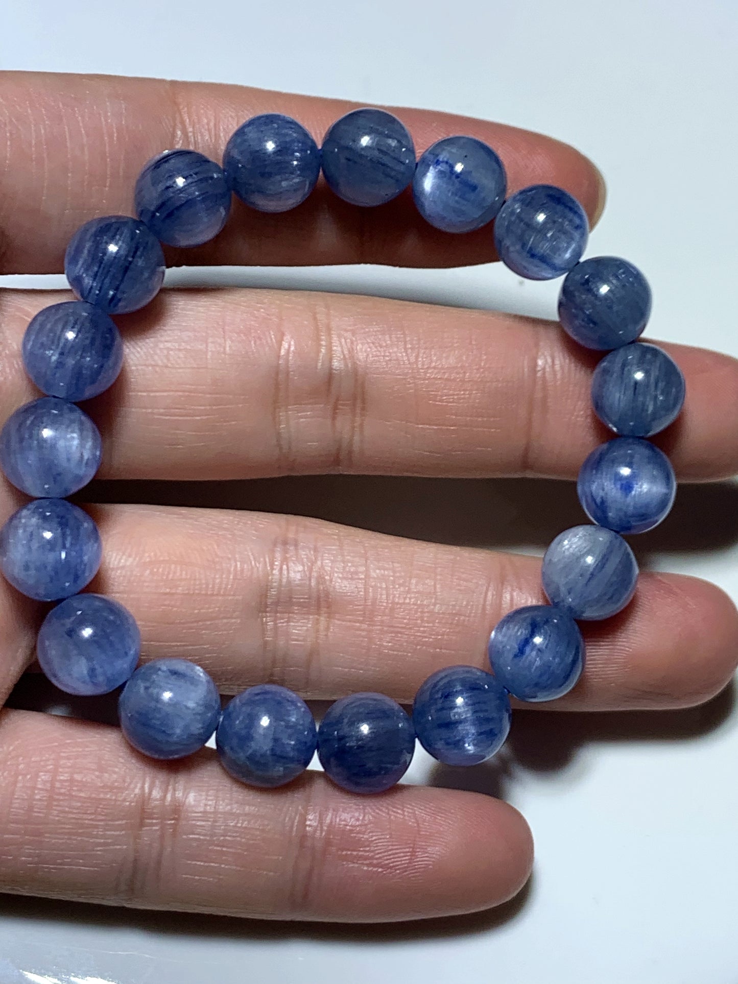 AAAA Natural Kyanite Bracelet, 10mm Round Bracelet,Tiny Blue Kyanite,Gems Bracelet,Men's Bracelet,Woman's Bracelet ET998