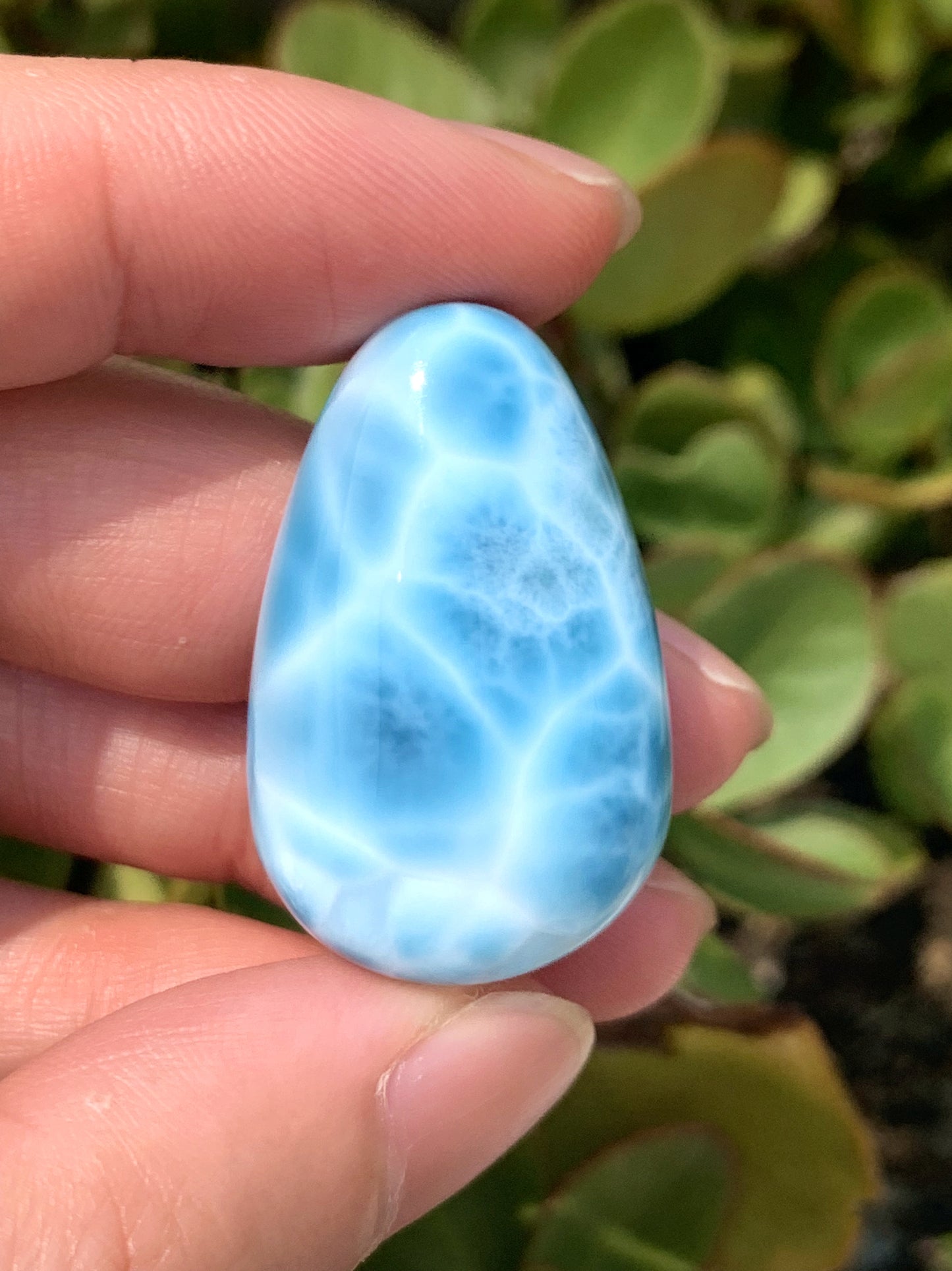 AAAA Natural Authentic Dominican Larimar Pendant, Oval Larimar Pendant,Silver Pendant,Birthday Gift ET1001