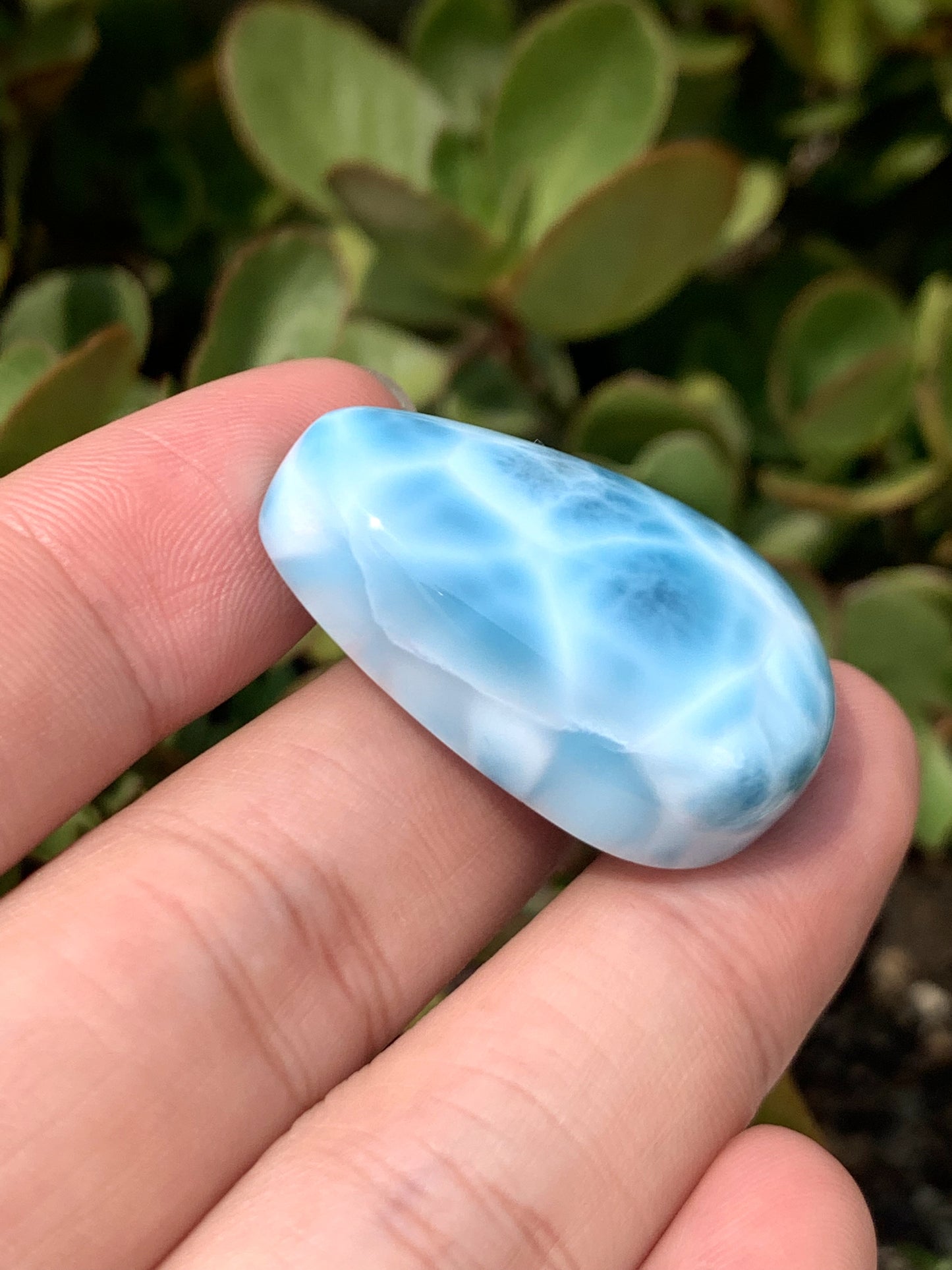 AAAA Natural Authentic Dominican Larimar Pendant, Oval Larimar Pendant,Silver Pendant,Birthday Gift ET1001