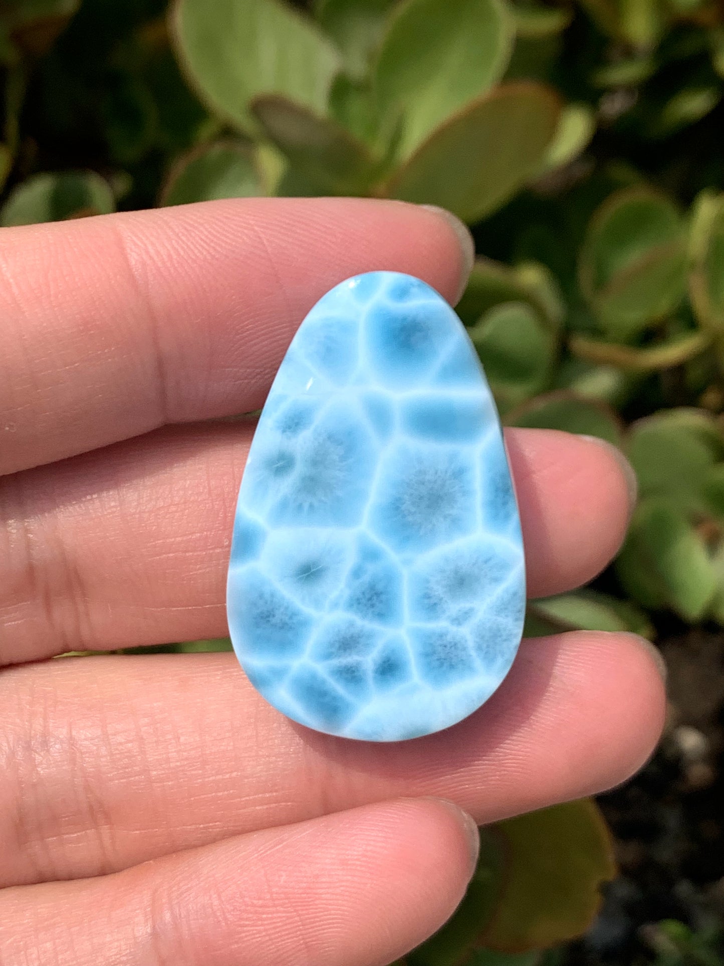 AAAA Natural Authentic Dominican Larimar Pendant, Oval Larimar Pendant,Silver Pendant,Birthday Gift ET1001