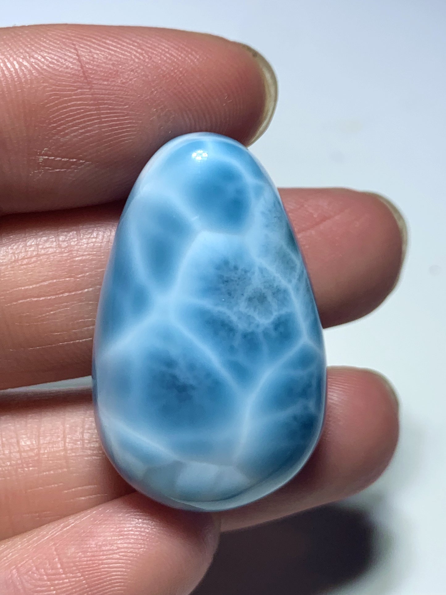 AAAA Natural Authentic Dominican Larimar Pendant, Oval Larimar Pendant,Silver Pendant,Birthday Gift ET1001