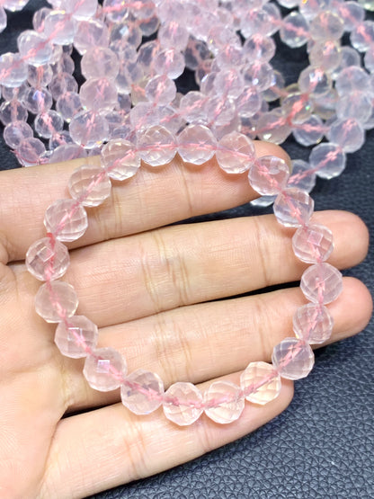 Natrual Rose Quartz Bracelet,Crystal Bracelet,Gems Bracelet,10mm Bracelet,12mm Bracelet,,Gemstone Bracelet,Handmade Jewelry,ET1008