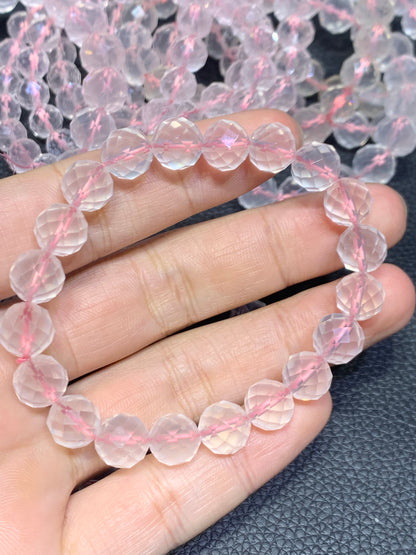 Natrual Rose Quartz Bracelet,Crystal Bracelet,Gems Bracelet,10mm Bracelet,12mm Bracelet,,Gemstone Bracelet,Handmade Jewelry,ET1008