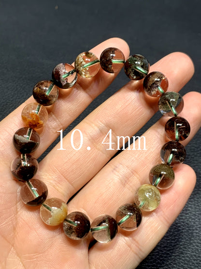 Phantom Crystal,AAAA Natural Authentic Zambia Green Phantom Crystal Bracelet,10mm Bracelet,Mens bracelet ET1044