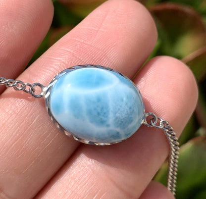 AAA++ Natural Authentic Dominican Larimar Bracelet,Gems Jewelry,Gems Bracelet,Crystal Bracelet ET1046