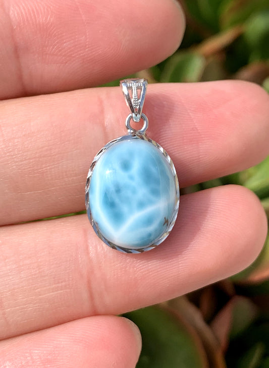 AAA++ Natural Authentic Dominican Larimar Pendant,Gems Jewelry,Gems Pendant,Crystal Pendant,ET1048