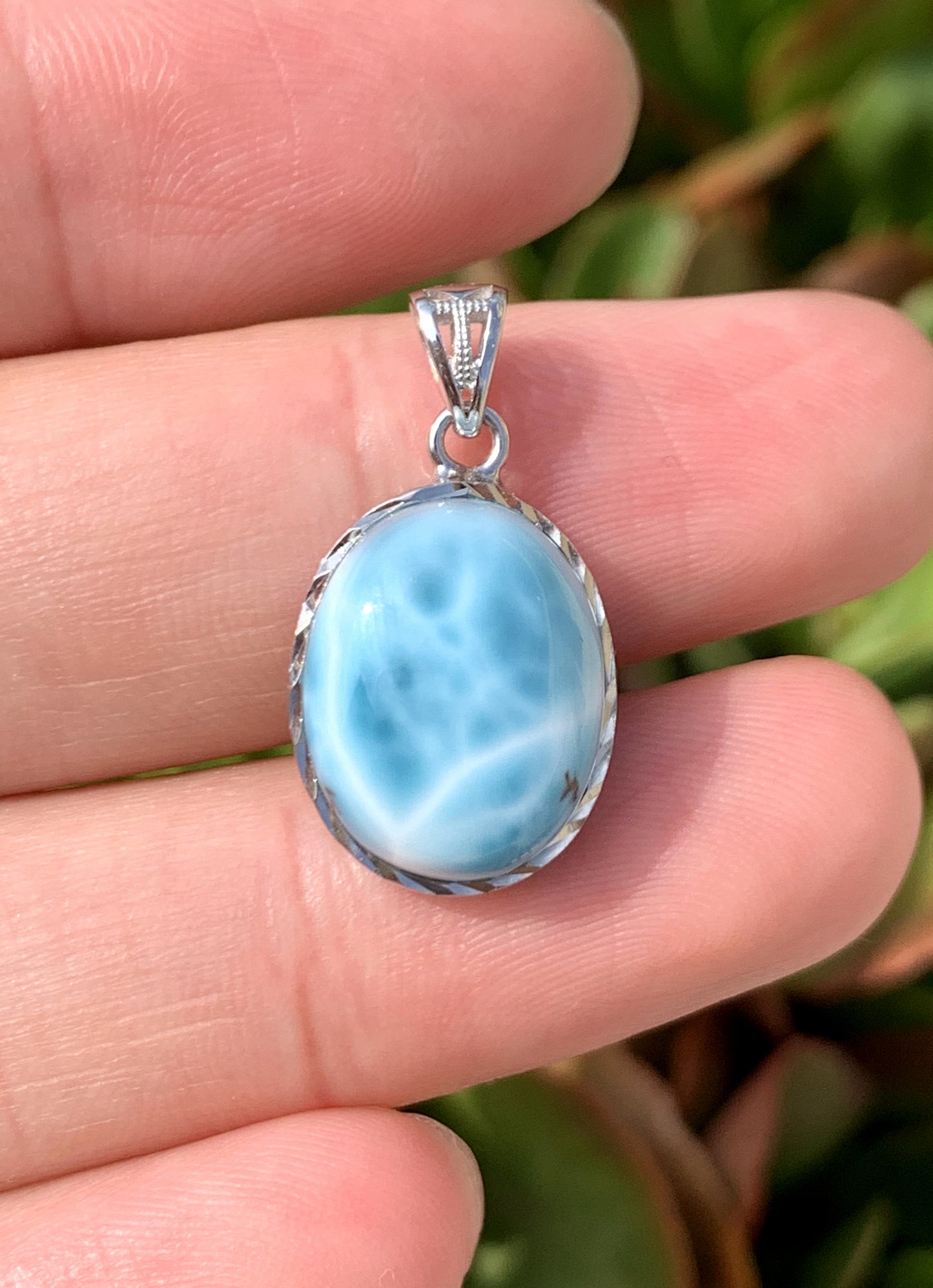 AAA++ Natural Authentic Dominican Larimar Pendant,Gems Jewelry,Gems Pendant,Crystal Pendant,ET1048