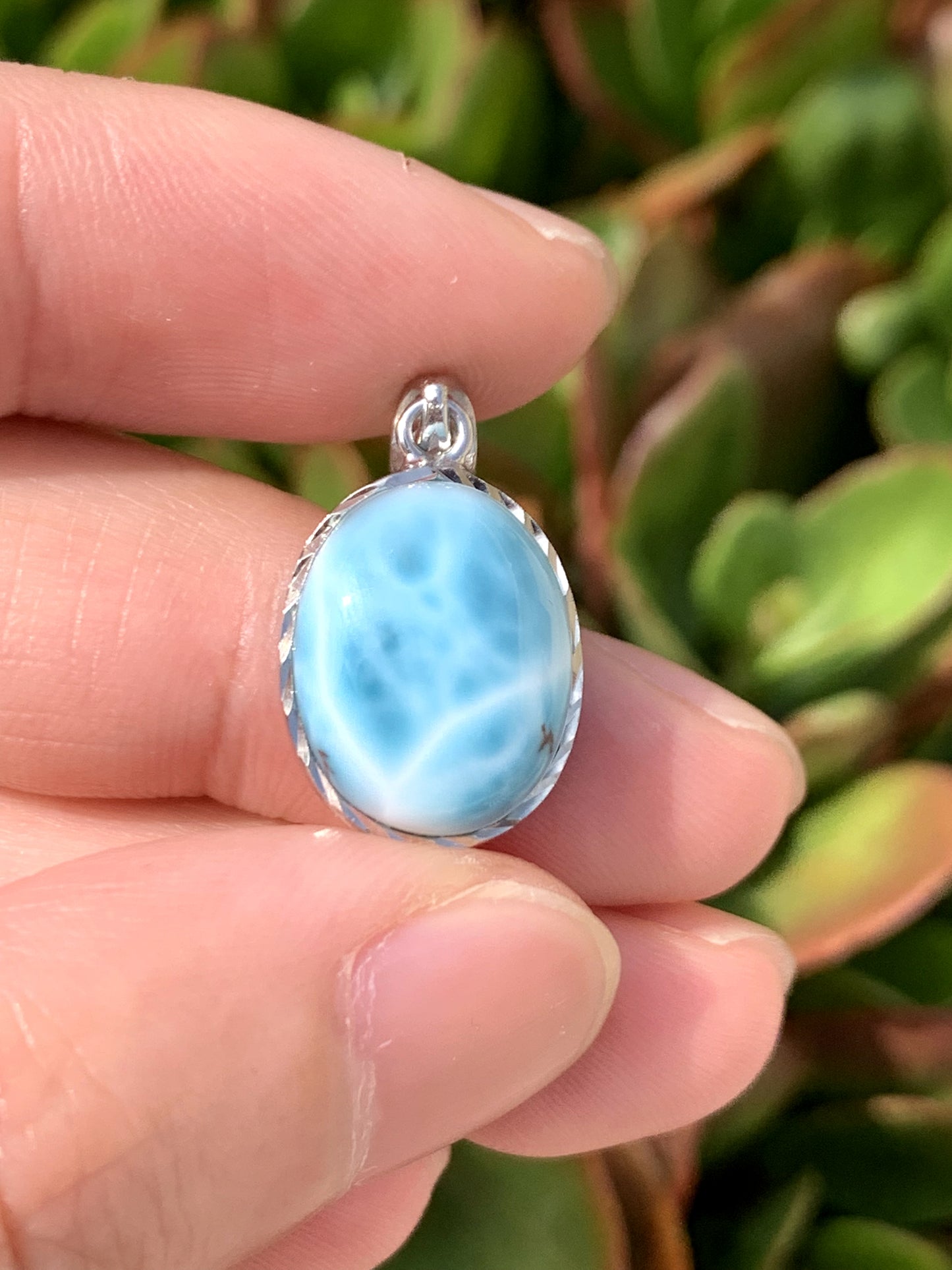 AAA++ Natural Authentic Dominican Larimar Pendant,Gems Jewelry,Gems Pendant,Crystal Pendant,ET1048