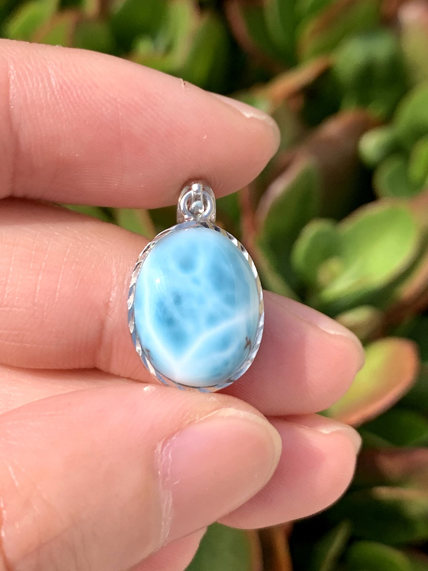 AAA++ Natural Authentic Dominican Larimar Pendant,Gems Jewelry,Gems Pendant,Crystal Pendant,ET1048