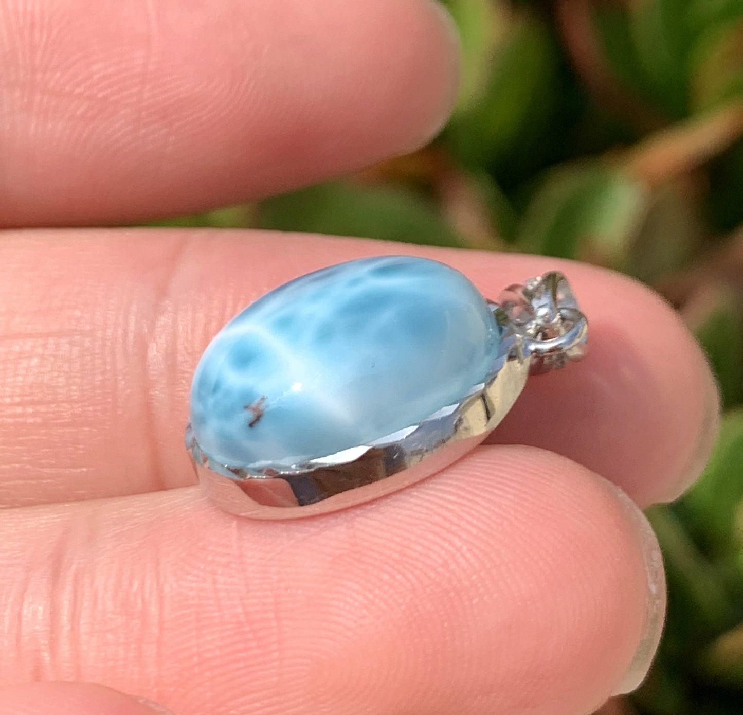 AAA++ Natural Authentic Dominican Larimar Pendant,Gems Jewelry,Gems Pendant,Crystal Pendant,ET1048