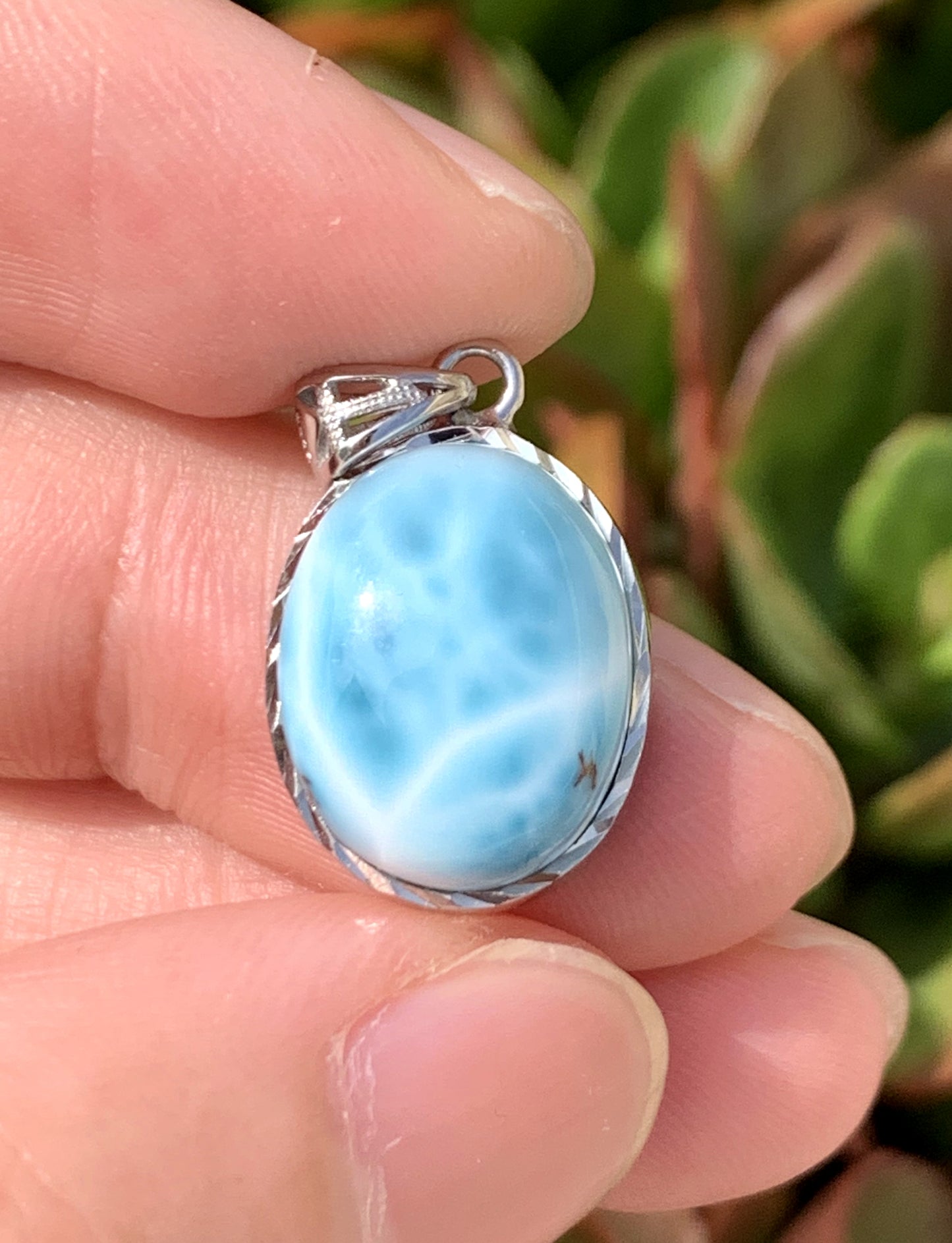 AAA++ Natural Authentic Dominican Larimar Pendant,Gems Jewelry,Gems Pendant,Crystal Pendant,ET1048