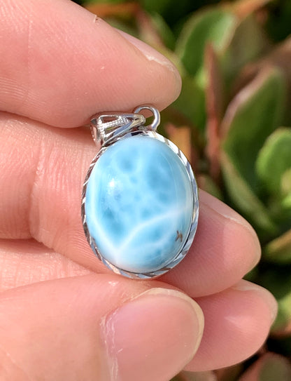 AAA++ Natural Authentic Dominican Larimar Pendant,Gems Jewelry,Gems Pendant,Crystal Pendant,ET1048