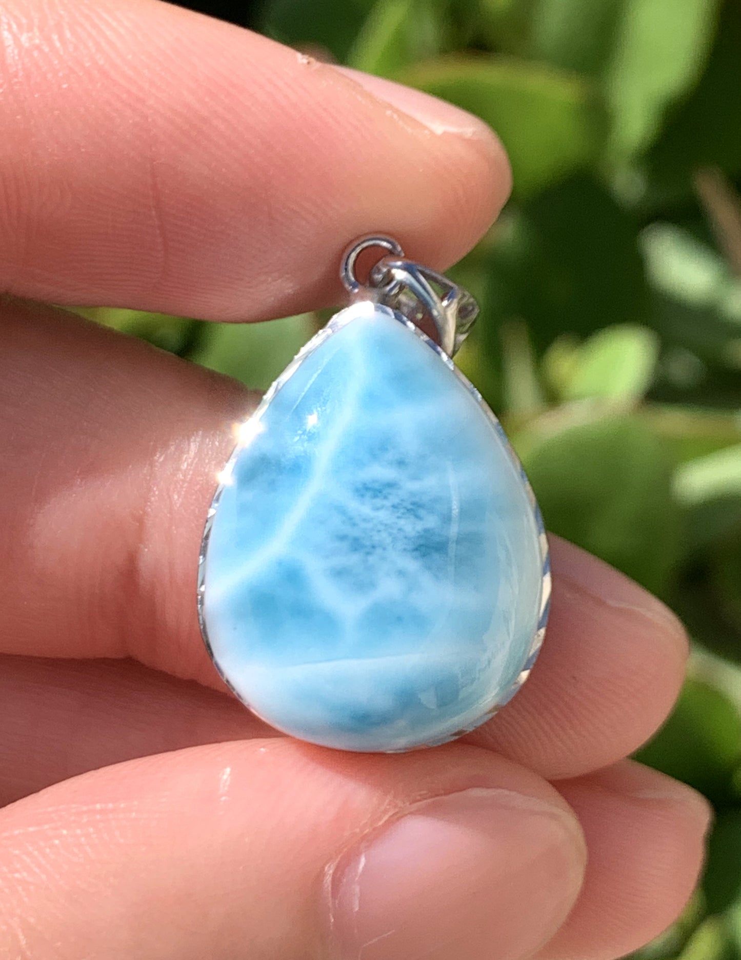 AAAA Natural Authentic Dominican Larimar Pendant,Gems Jewelry,Gems Pendant,Crystal Pendant ET1059