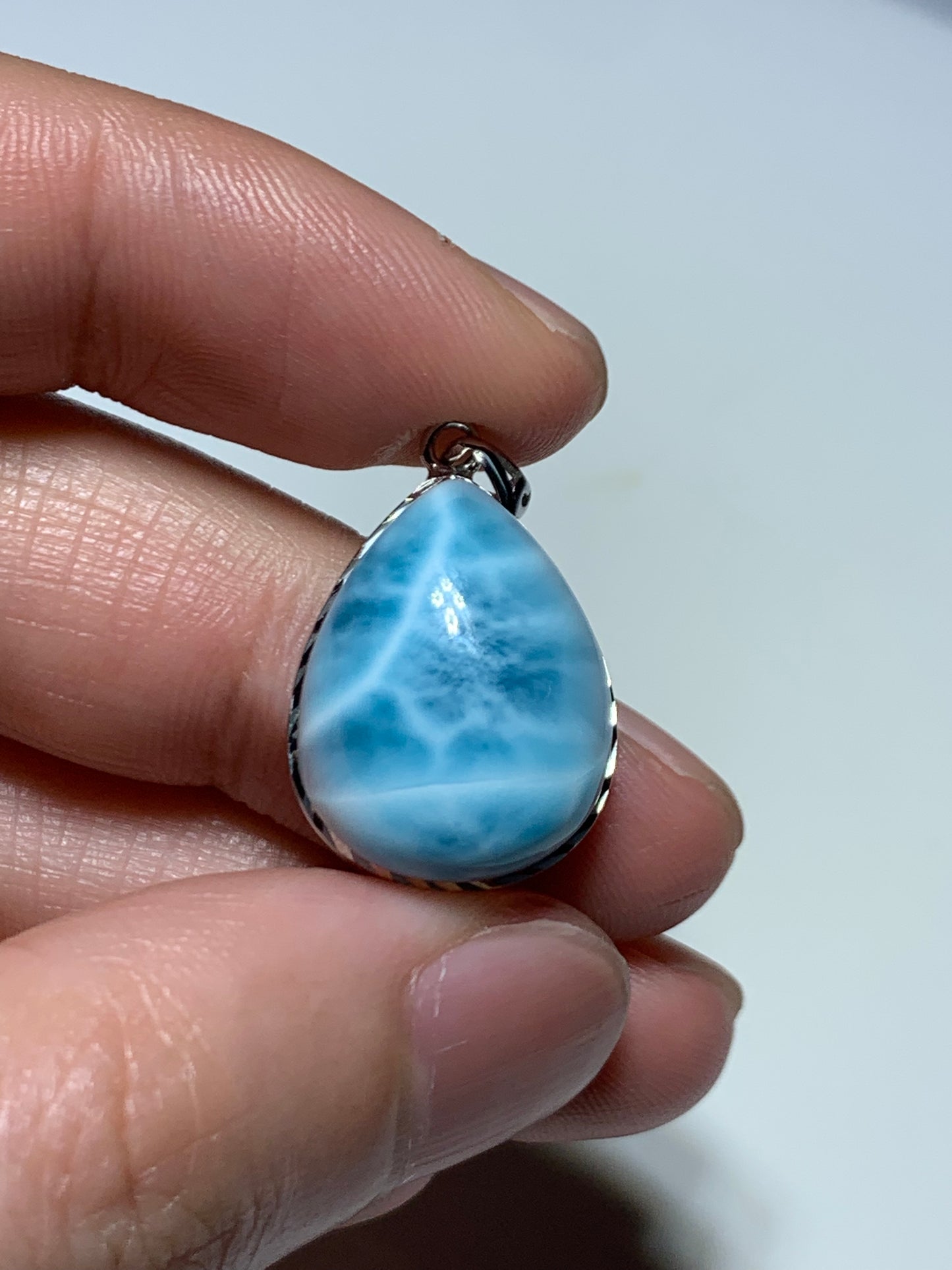 AAAA Natural Authentic Dominican Larimar Pendant,Gems Jewelry,Gems Pendant,Crystal Pendant ET1059