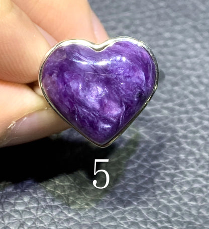 Charoite,AAAA Natural Russian Charoite Ring,Charoite Ring,S925 Ring,Handmade Gift,Graduation Gifts ET122