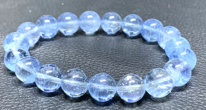 AAAA Natural Authentic Aquamarine Bracelet,March Birthstone,Crystal Bracelet,Handmade Jewelry,Gems Bracelet,Personalized Jewelry,10mm Bracelet ET1009