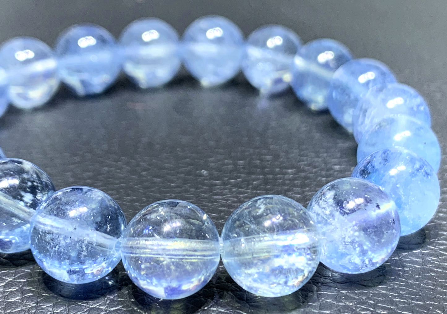 AAAA Natural Authentic Aquamarine Bracelet,March Birthstone,Crystal Bracelet,Handmade Jewelry,Gems Bracelet,Personalized Jewelry,10mm Bracelet ET1009