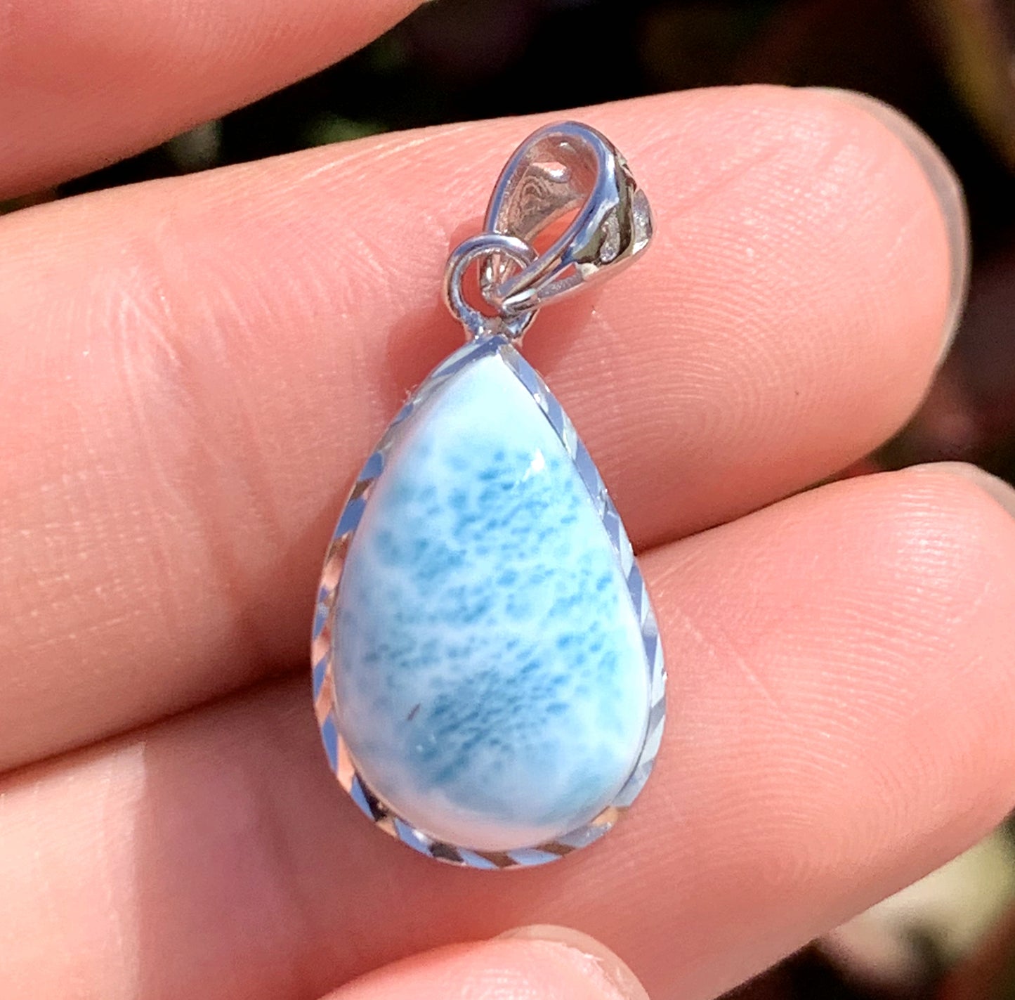 AAA Natural Authentic Dominican Larimar Pendant,Gems Jewelry,Gems Pendant,Crystal Pendant,ET645