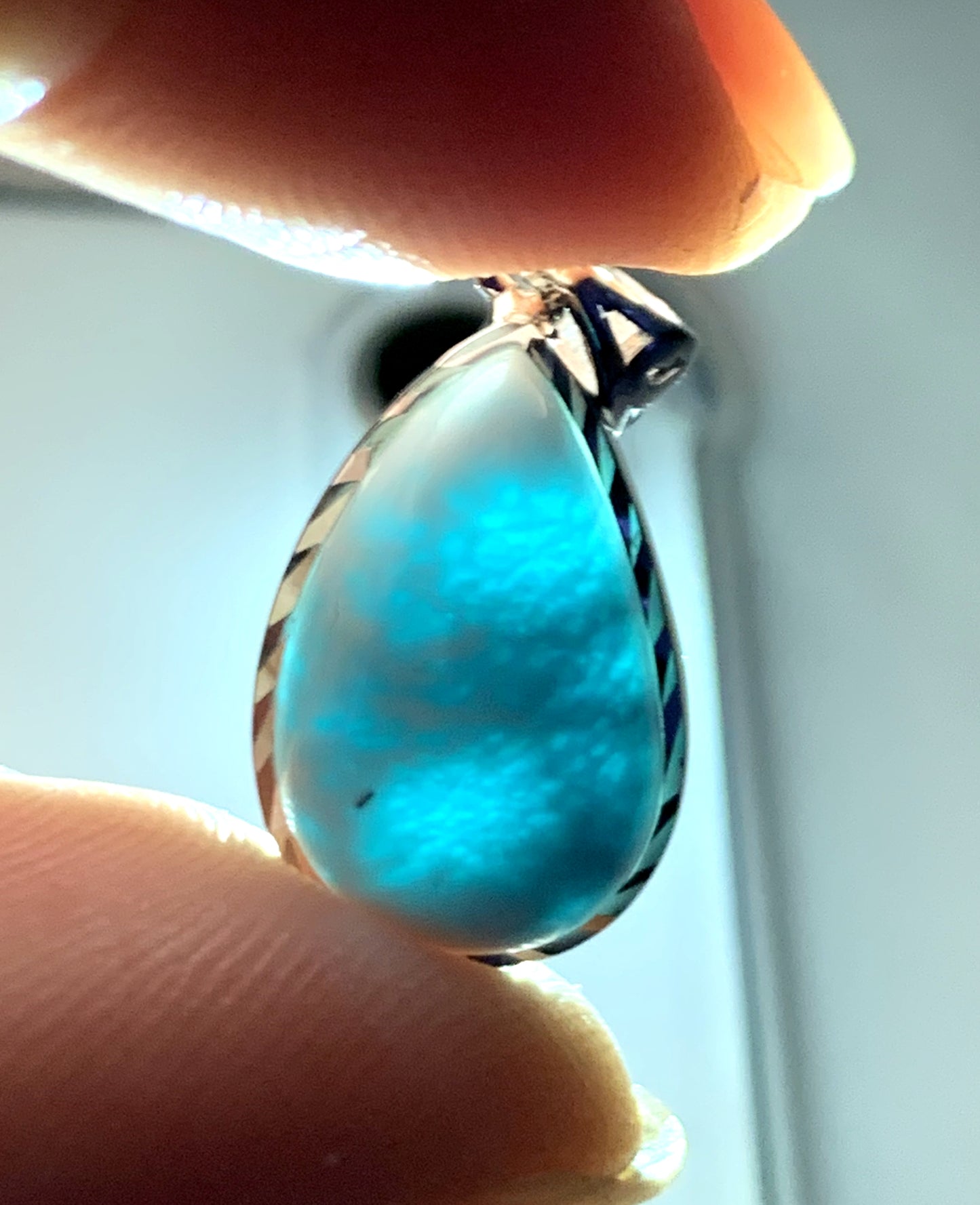 AAA Natural Authentic Dominican Larimar Pendant,Gems Jewelry,Gems Pendant,Crystal Pendant,ET645