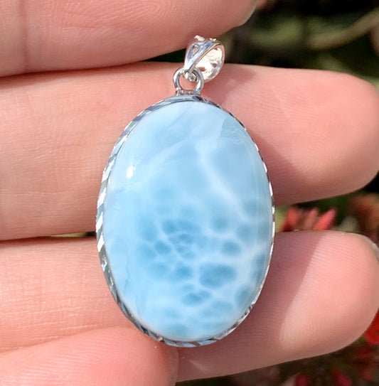 AAA Natural Authentic Dominican Larimar Pendant,Gems Jewelry,Gems Pendant,Crystal Pendant,ET655