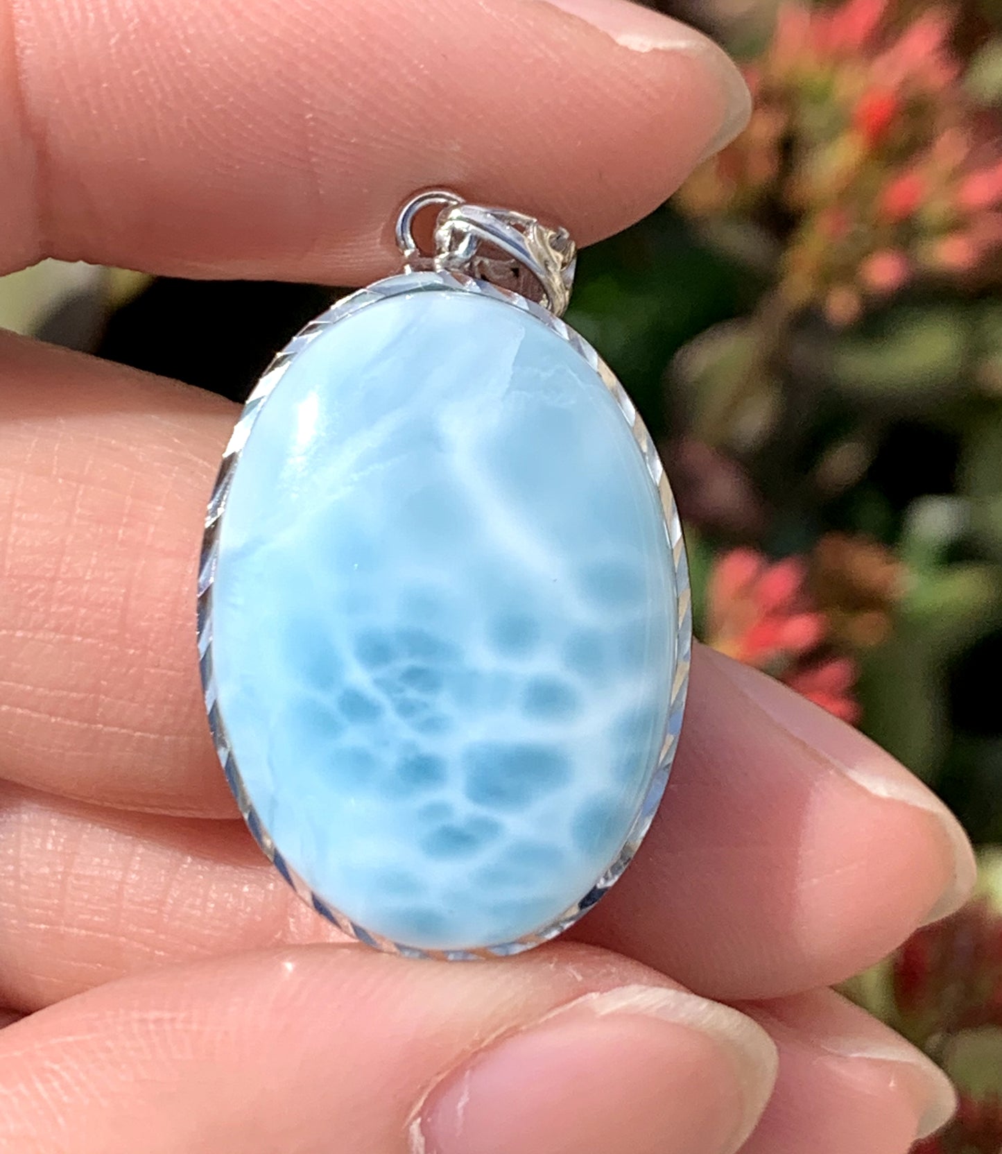 AAA Natural Authentic Dominican Larimar Pendant,Gems Jewelry,Gems Pendant,Crystal Pendant,ET655