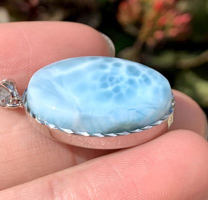 AAA Natural Authentic Dominican Larimar Pendant,Gems Jewelry,Gems Pendant,Crystal Pendant,ET655