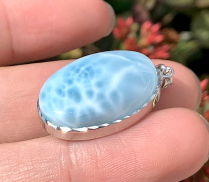 AAA Natural Authentic Dominican Larimar Pendant,Gems Jewelry,Gems Pendant,Crystal Pendant,ET655