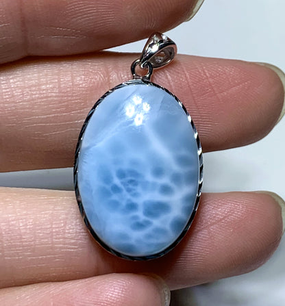 AAA Natural Authentic Dominican Larimar Pendant,Gems Jewelry,Gems Pendant,Crystal Pendant,ET655