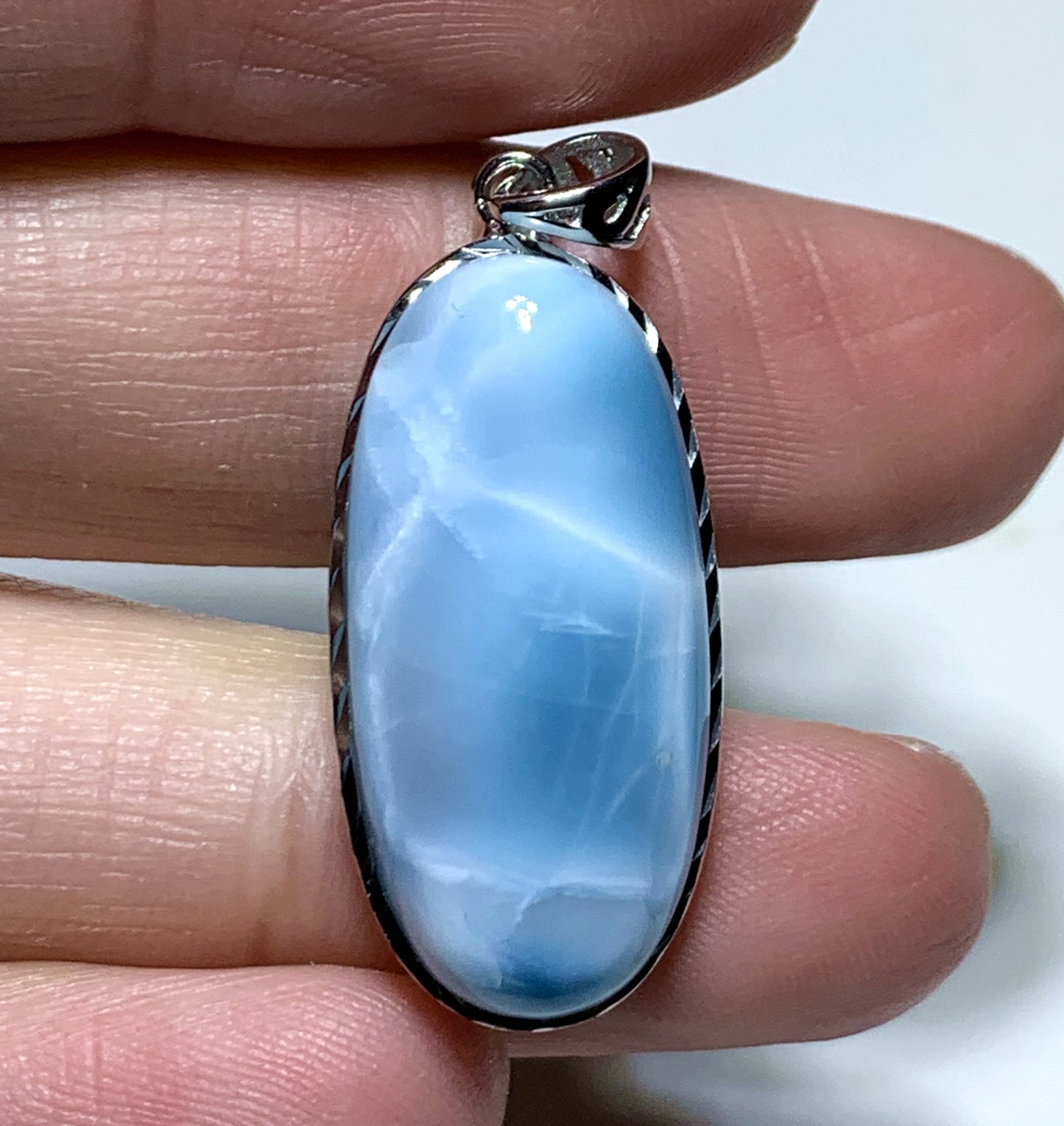 AAA+ Natural Authentic Dominican Larimar Pendant,Gems Jewelry,Gems Pendant,Crystal Pendant ET671