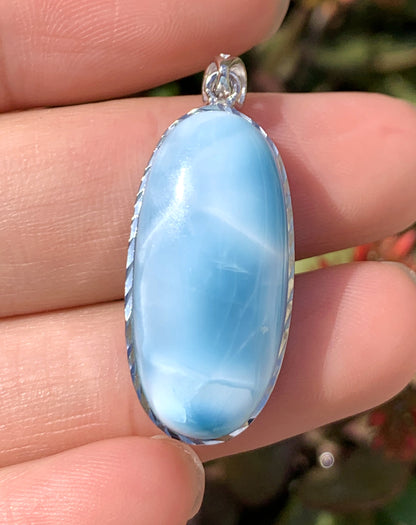 AAA+ Natural Authentic Dominican Larimar Pendant,Gems Jewelry,Gems Pendant,Crystal Pendant ET671