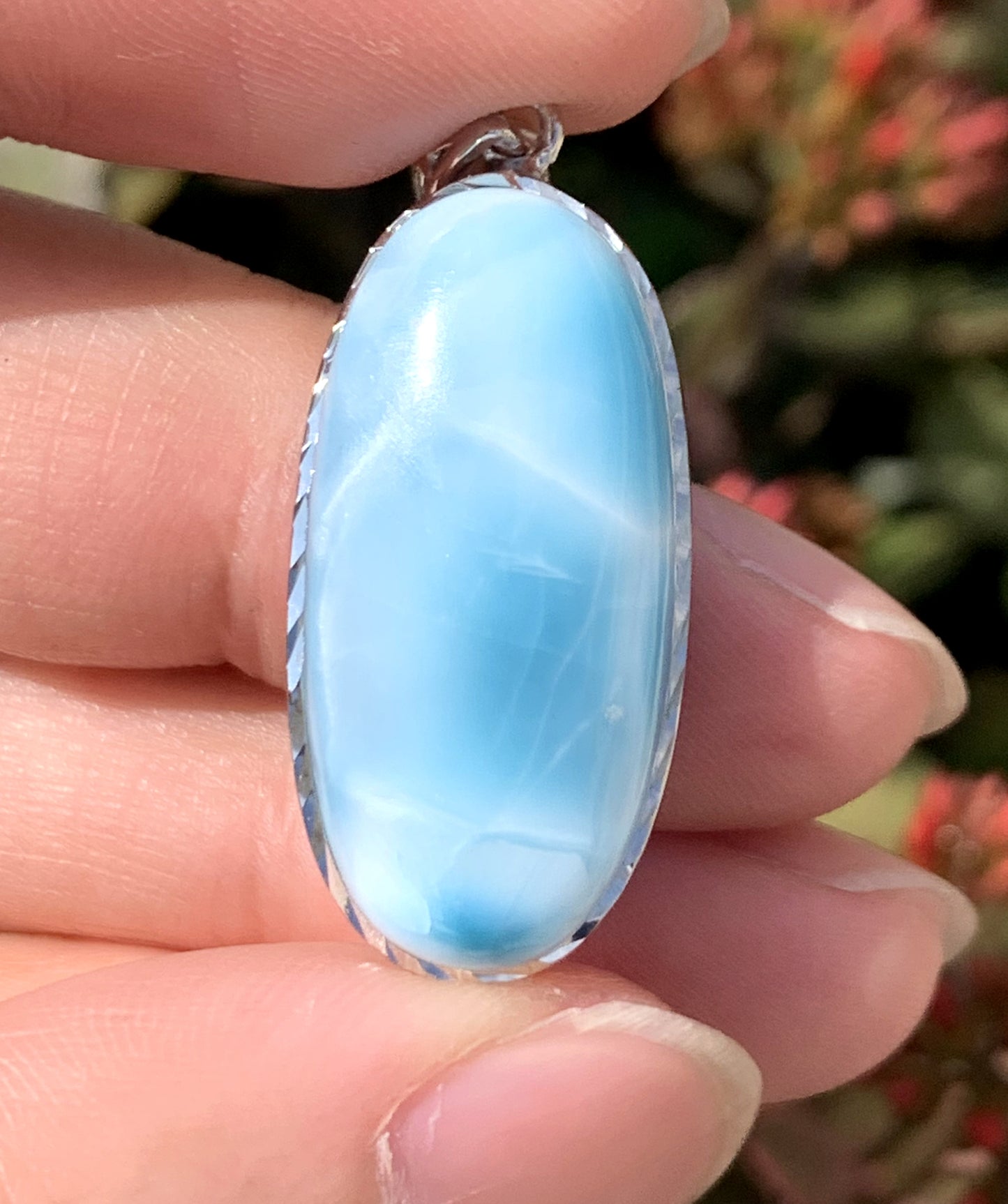 AAA+ Natural Authentic Dominican Larimar Pendant,Gems Jewelry,Gems Pendant,Crystal Pendant ET671