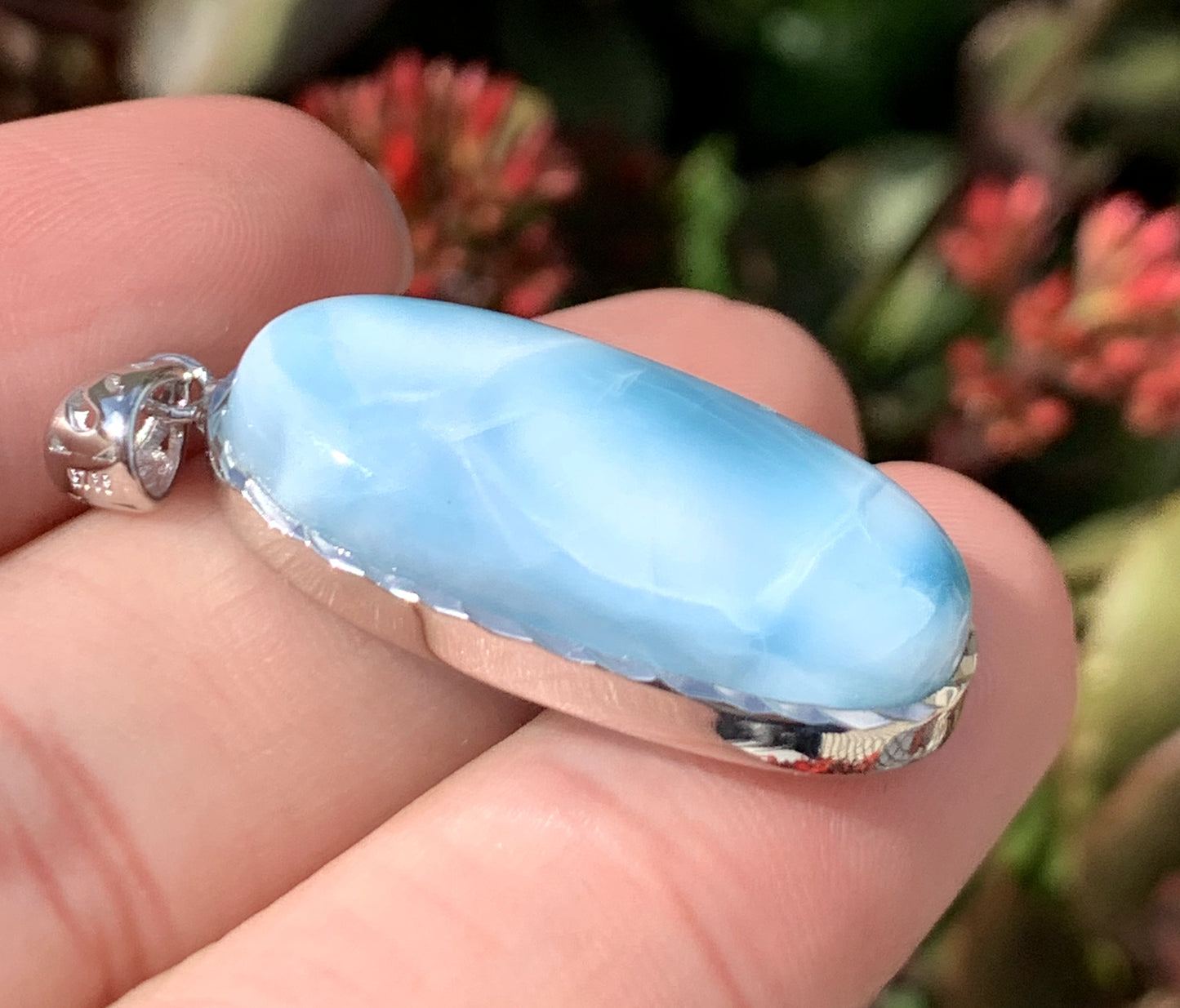 AAA+ Natural Authentic Dominican Larimar Pendant,Gems Jewelry,Gems Pendant,Crystal Pendant ET671