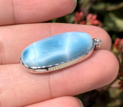 AAA+ Natural Authentic Dominican Larimar Pendant,Gems Jewelry,Gems Pendant,Crystal Pendant ET671