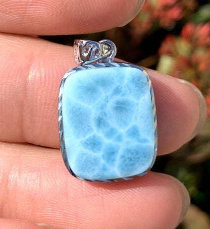 AAA Natural Authentic Dominican Larimar Pendant,Gems Jewelry,Gems Pendant,Crystal Pendant,ET690