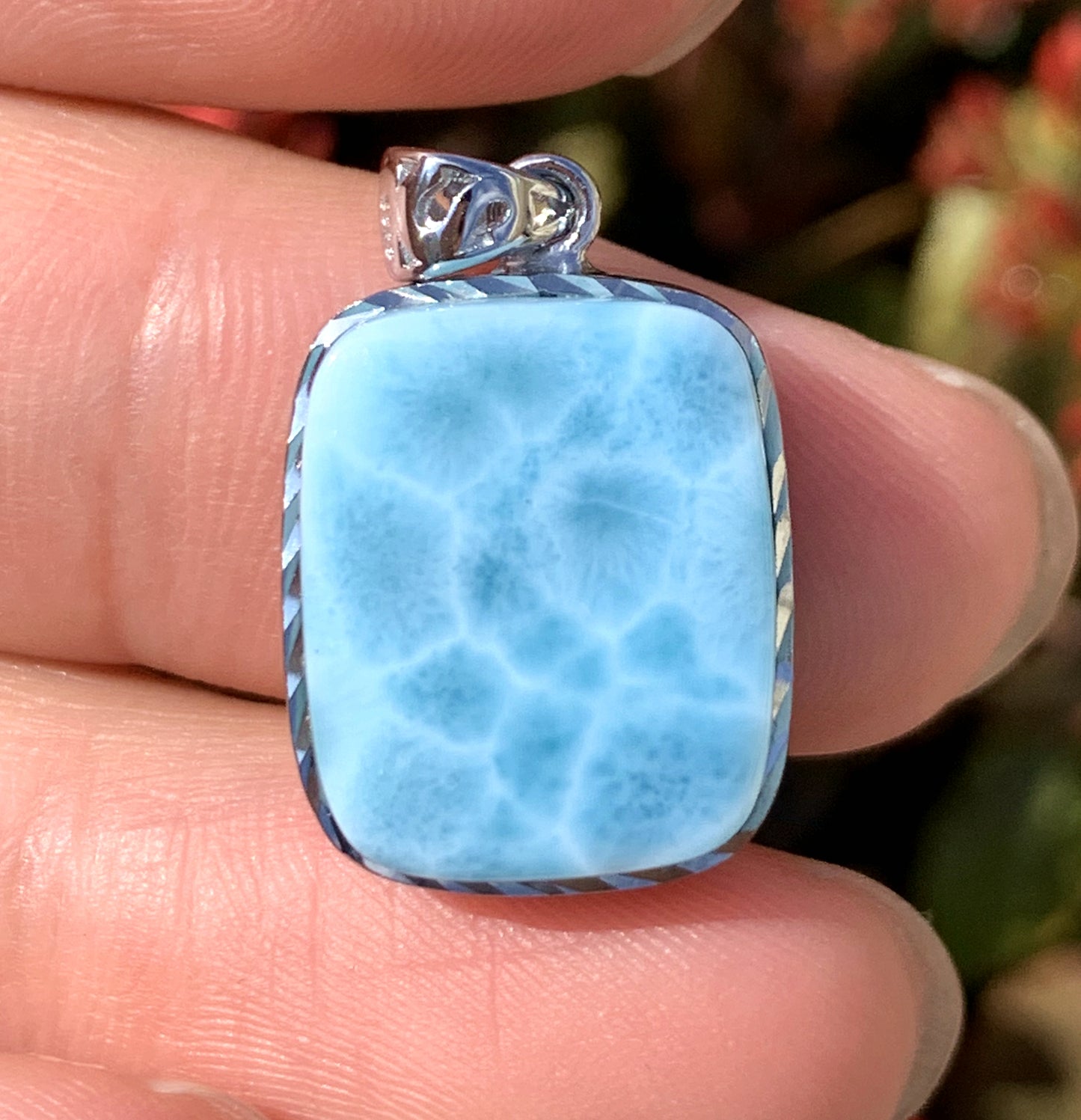 AAA Natural Authentic Dominican Larimar Pendant,Gems Jewelry,Gems Pendant,Crystal Pendant,ET690