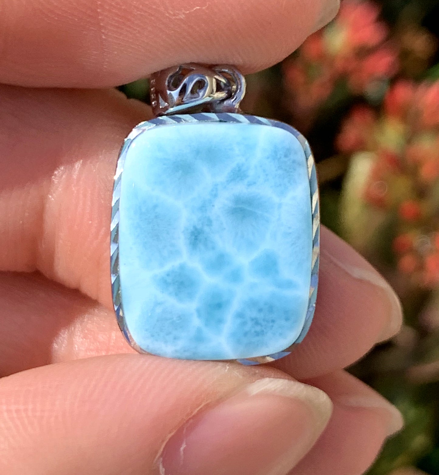 AAA Natural Authentic Dominican Larimar Pendant,Gems Jewelry,Gems Pendant,Crystal Pendant,ET690