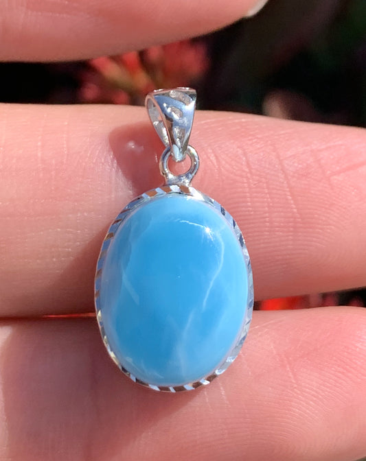 AAA+ Natural Authentic Dominican Larimar Pendant,Gems Jewelry,Gems Pendant,Crystal Pendant,ET553