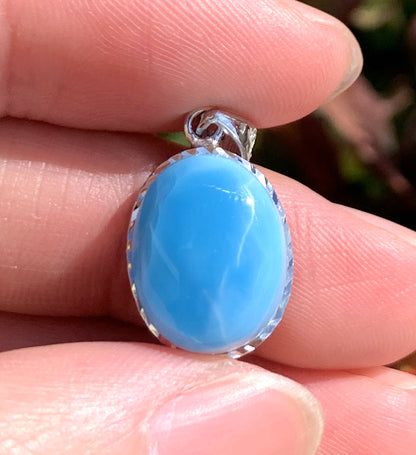 AAA+ Natural Authentic Dominican Larimar Pendant,Gems Jewelry,Gems Pendant,Crystal Pendant,ET553