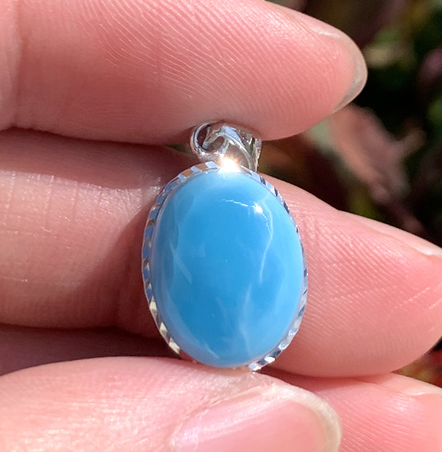 AAA+ Natural Authentic Dominican Larimar Pendant,Gems Jewelry,Gems Pendant,Crystal Pendant,ET553