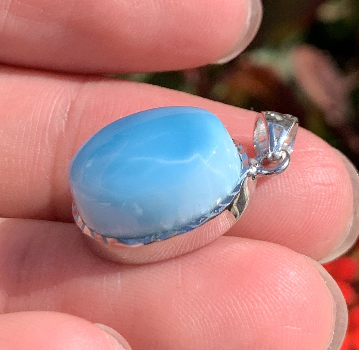 AAA+ Natural Authentic Dominican Larimar Pendant,Gems Jewelry,Gems Pendant,Crystal Pendant,ET553