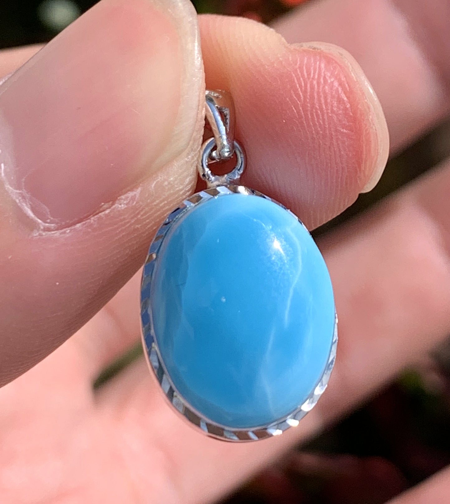 AAA+ Natural Authentic Dominican Larimar Pendant,Gems Jewelry,Gems Pendant,Crystal Pendant,ET553