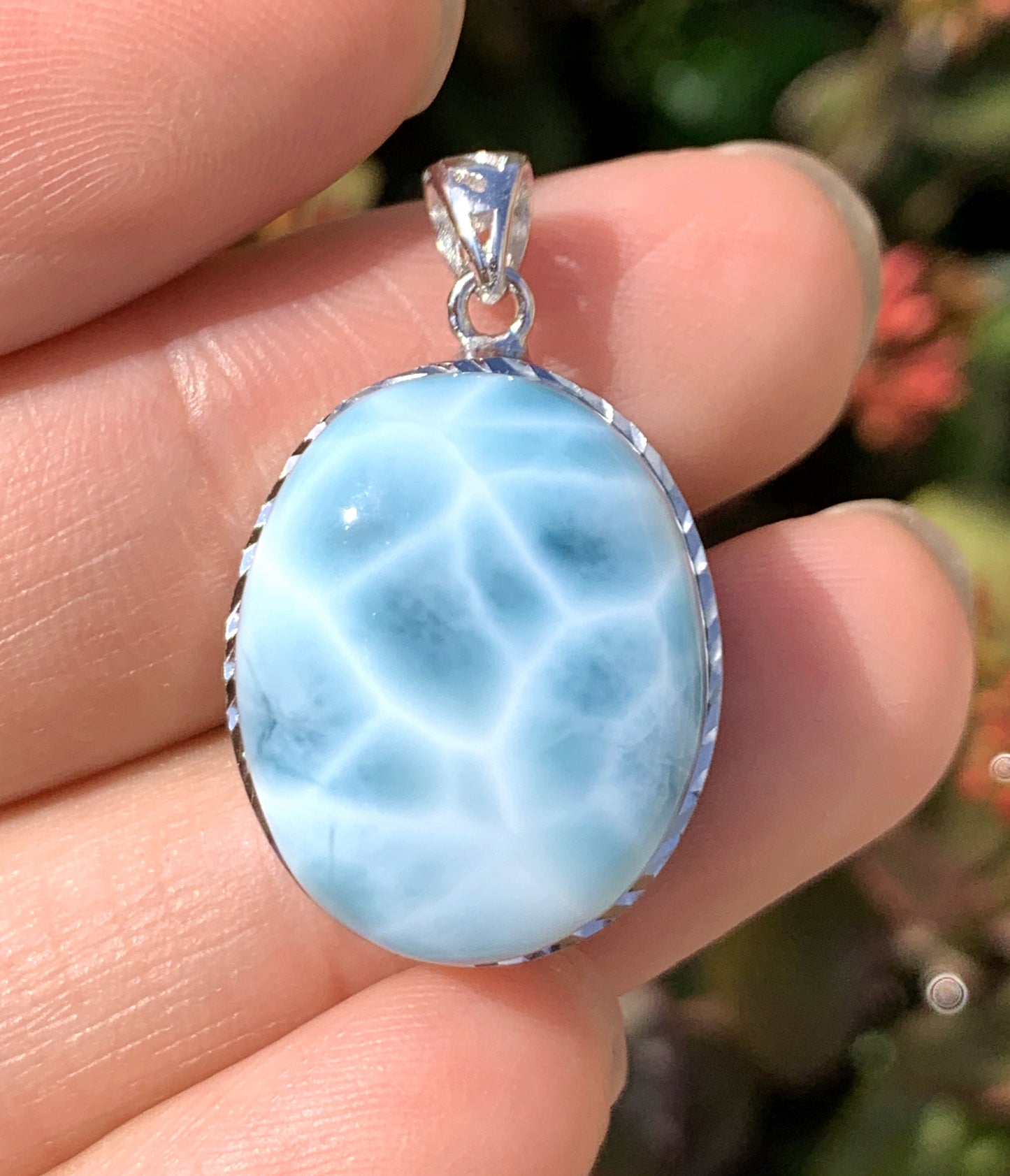 AAAA Natural Authentic Dominican Larimar Pendant,Gems Jewelry,Gems Pendant,Crystal Pendant,ET561