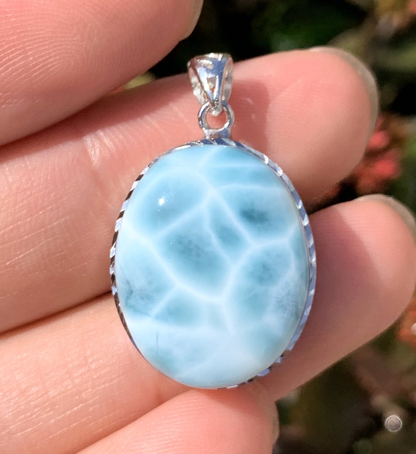 AAAA Natural Authentic Dominican Larimar Pendant,Gems Jewelry,Gems Pendant,Crystal Pendant,ET561