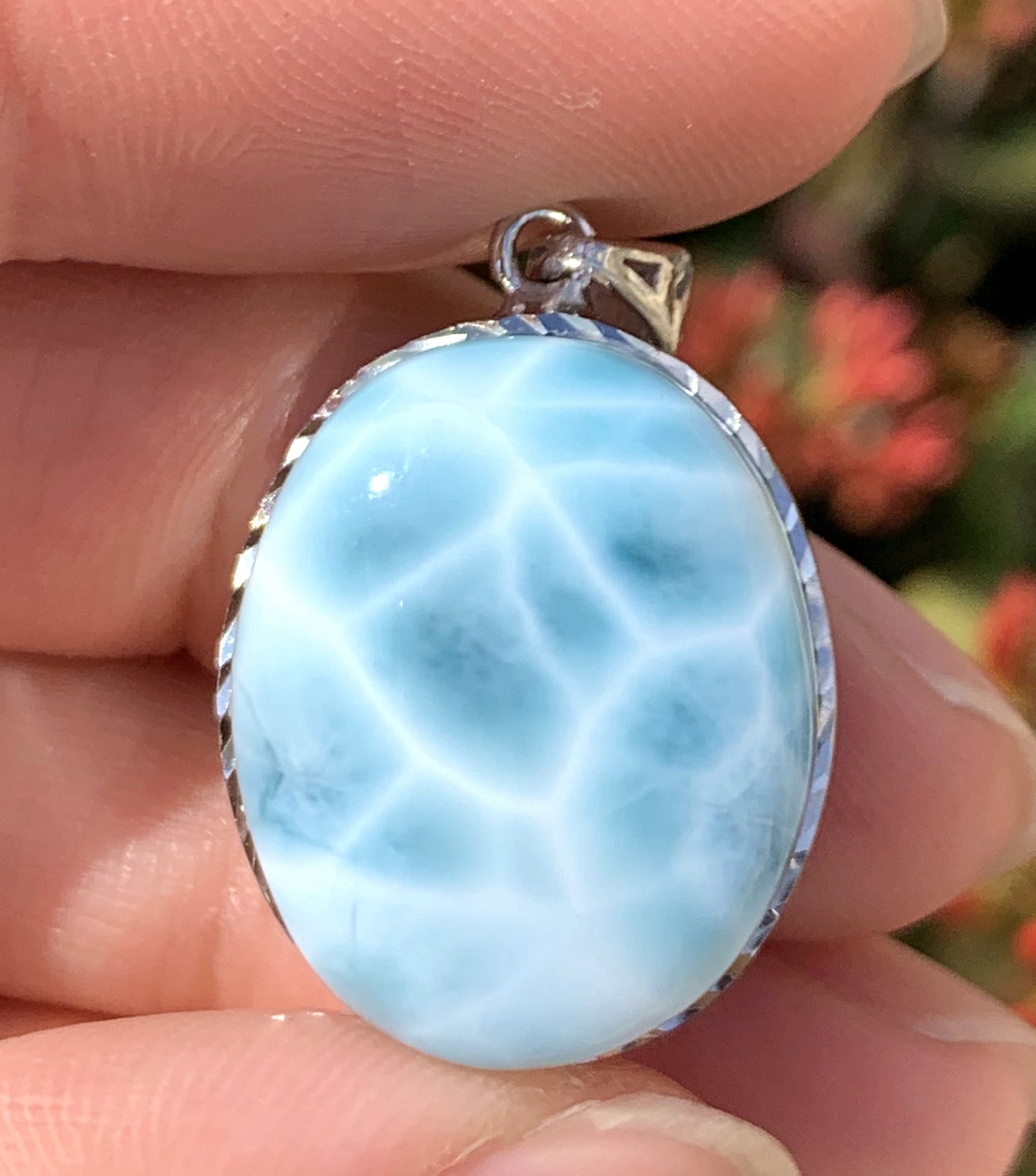 AAAA Natural Authentic Dominican Larimar Pendant,Gems Jewelry,Gems Pendant,Crystal Pendant,ET561