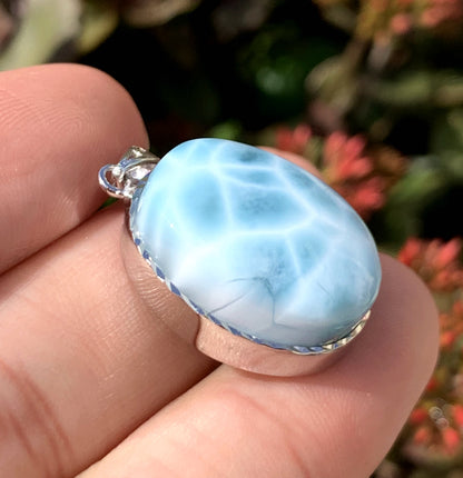 AAAA Natural Authentic Dominican Larimar Pendant,Gems Jewelry,Gems Pendant,Crystal Pendant,ET561