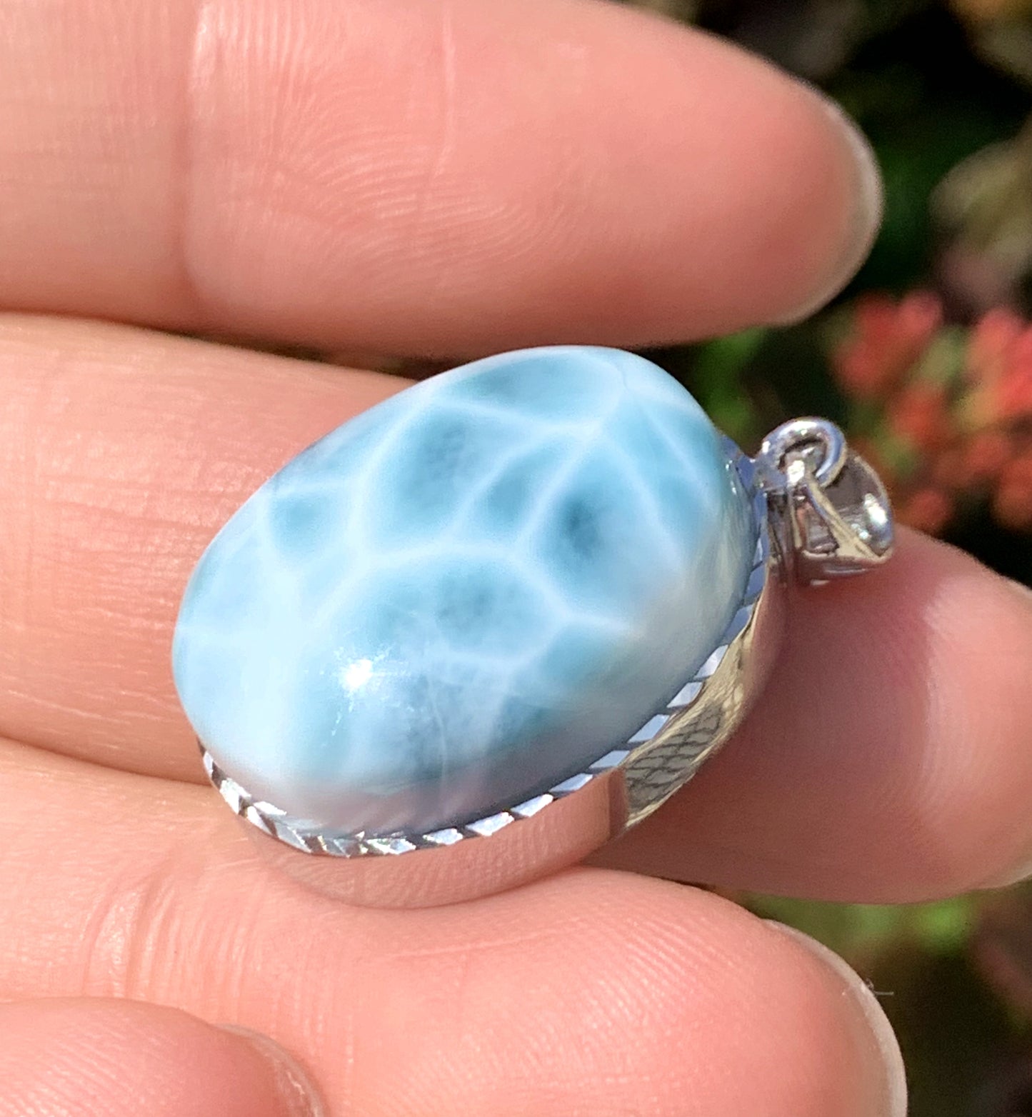 AAAA Natural Authentic Dominican Larimar Pendant,Gems Jewelry,Gems Pendant,Crystal Pendant,ET561