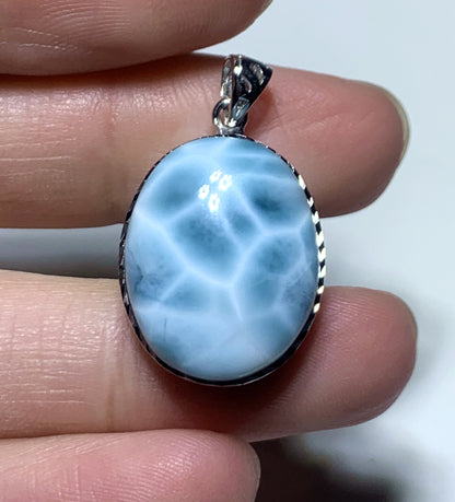 AAAA Natural Authentic Dominican Larimar Pendant,Gems Jewelry,Gems Pendant,Crystal Pendant,ET561